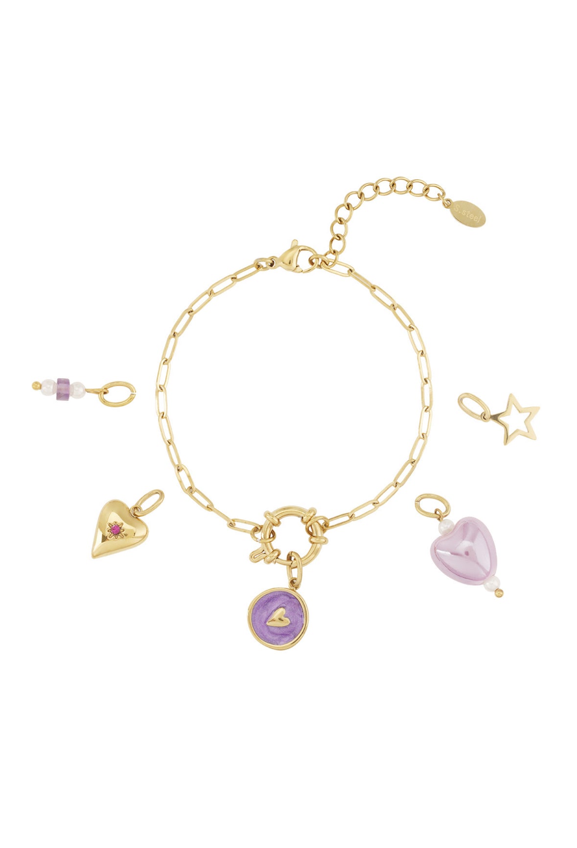 Purple heart DIY Armband