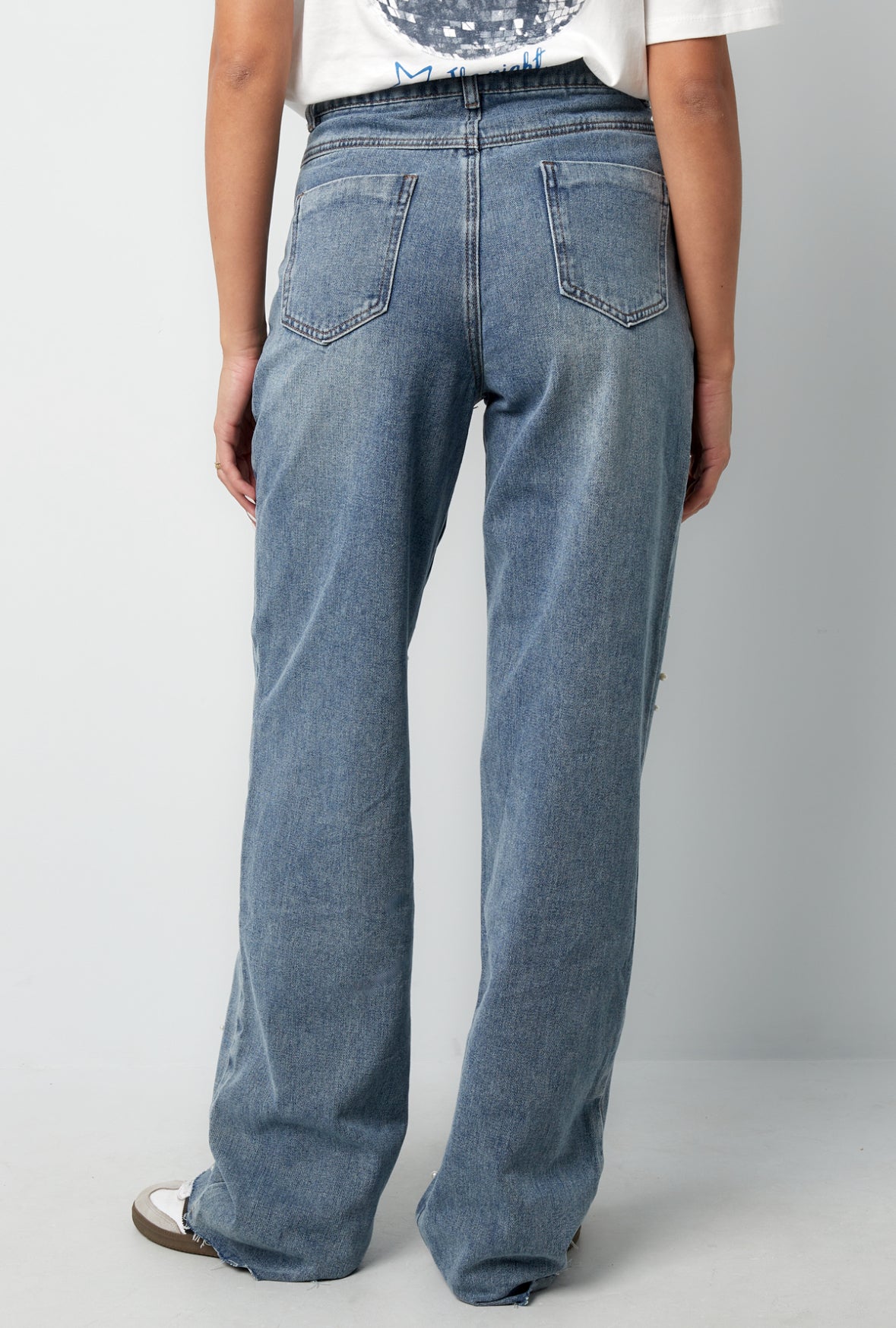 Denim jeans pearl adorement