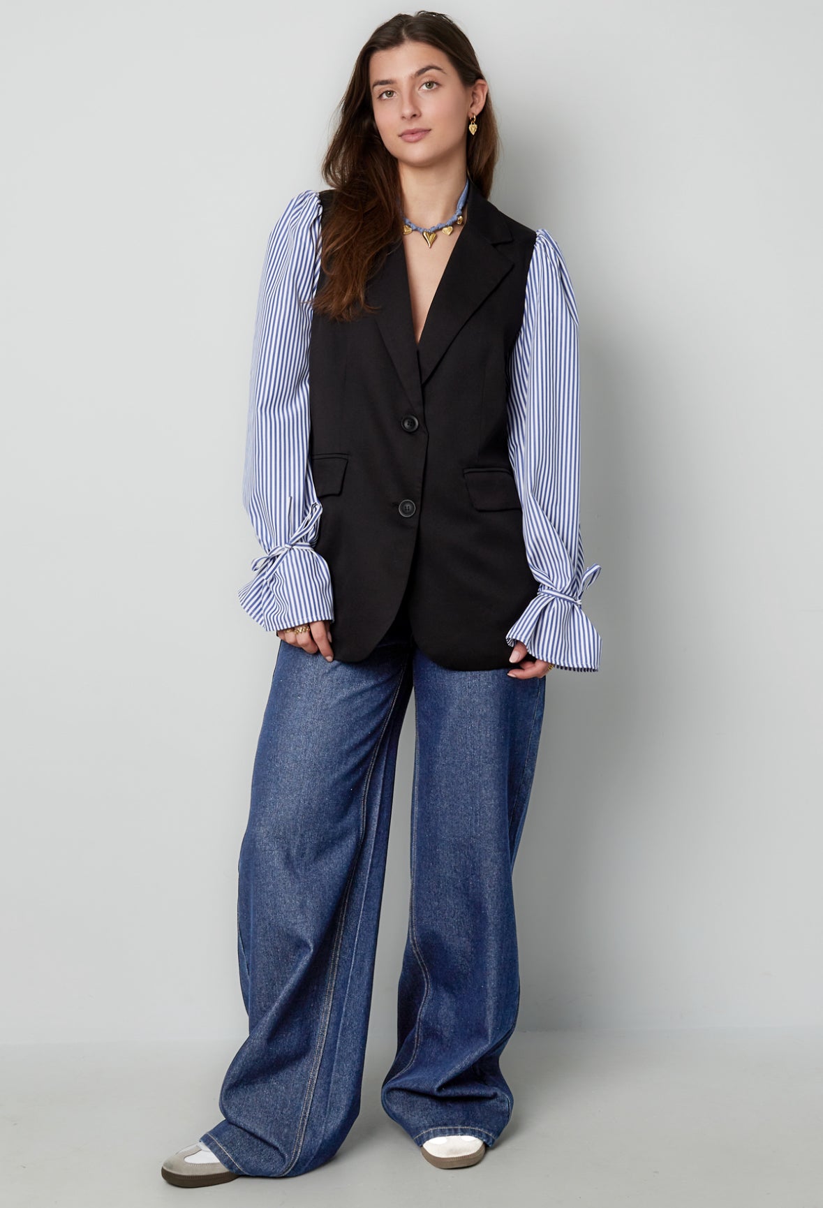 Blazer met streep blousemouwen