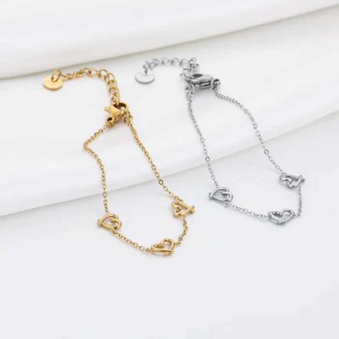 Drie hartjes armband