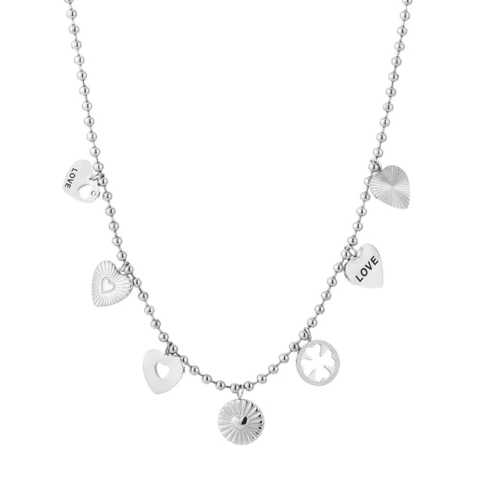 Love charms bedels ketting hartjes