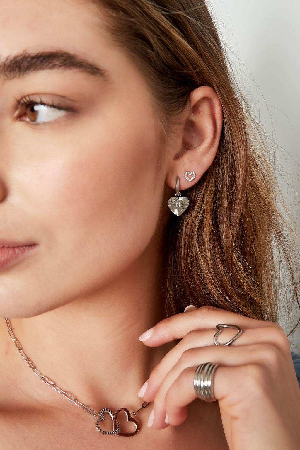 Oorbellensteker hartje - Goud kleur Koper