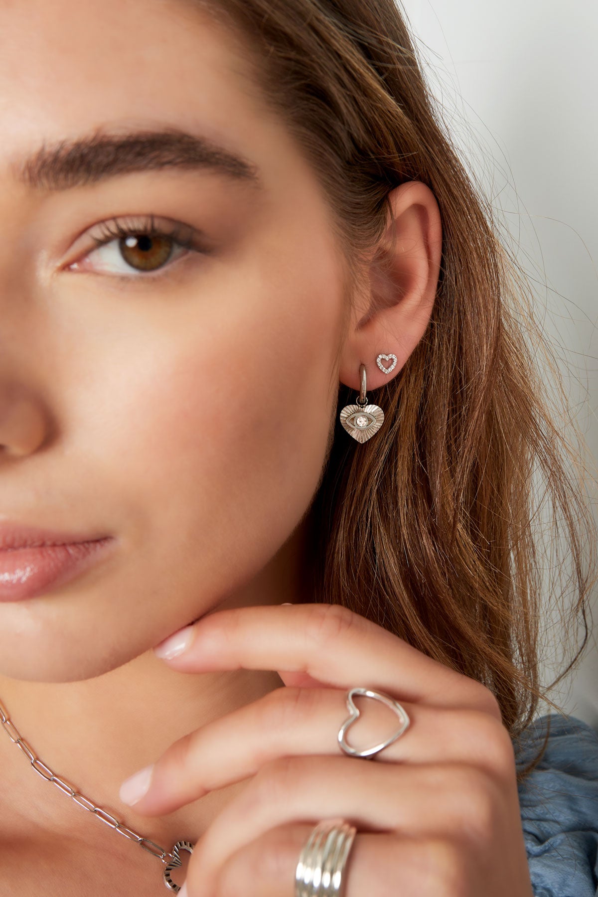 Oorbellensteker hartje - Goud kleur Koper