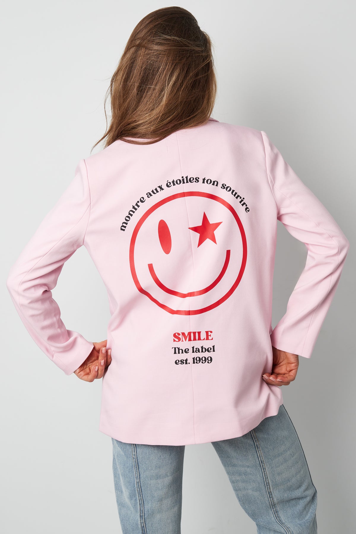 Polyester Vrouwen Blazerset Oversized Fit met Geborduurd Logo