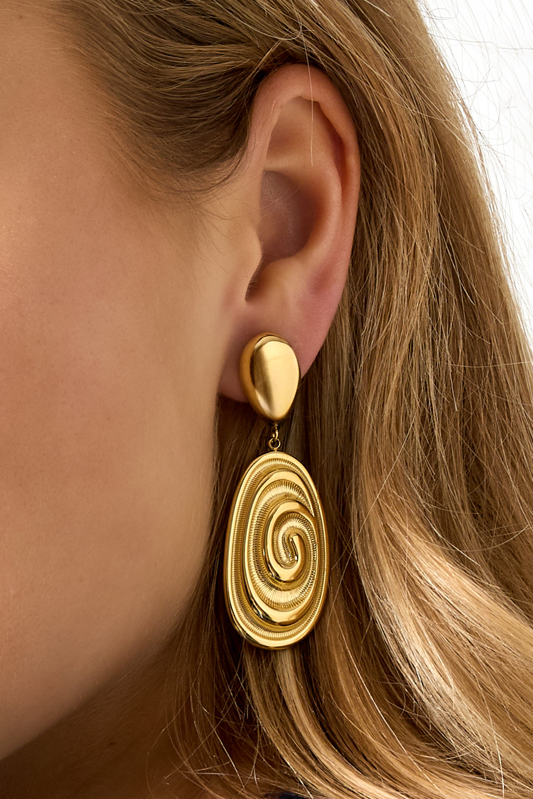 Oorbellen van roestvrij staal met druppelvorm, onregelmatige vorm, casual, dagelijks, eenvoudig, serie, damessieraden