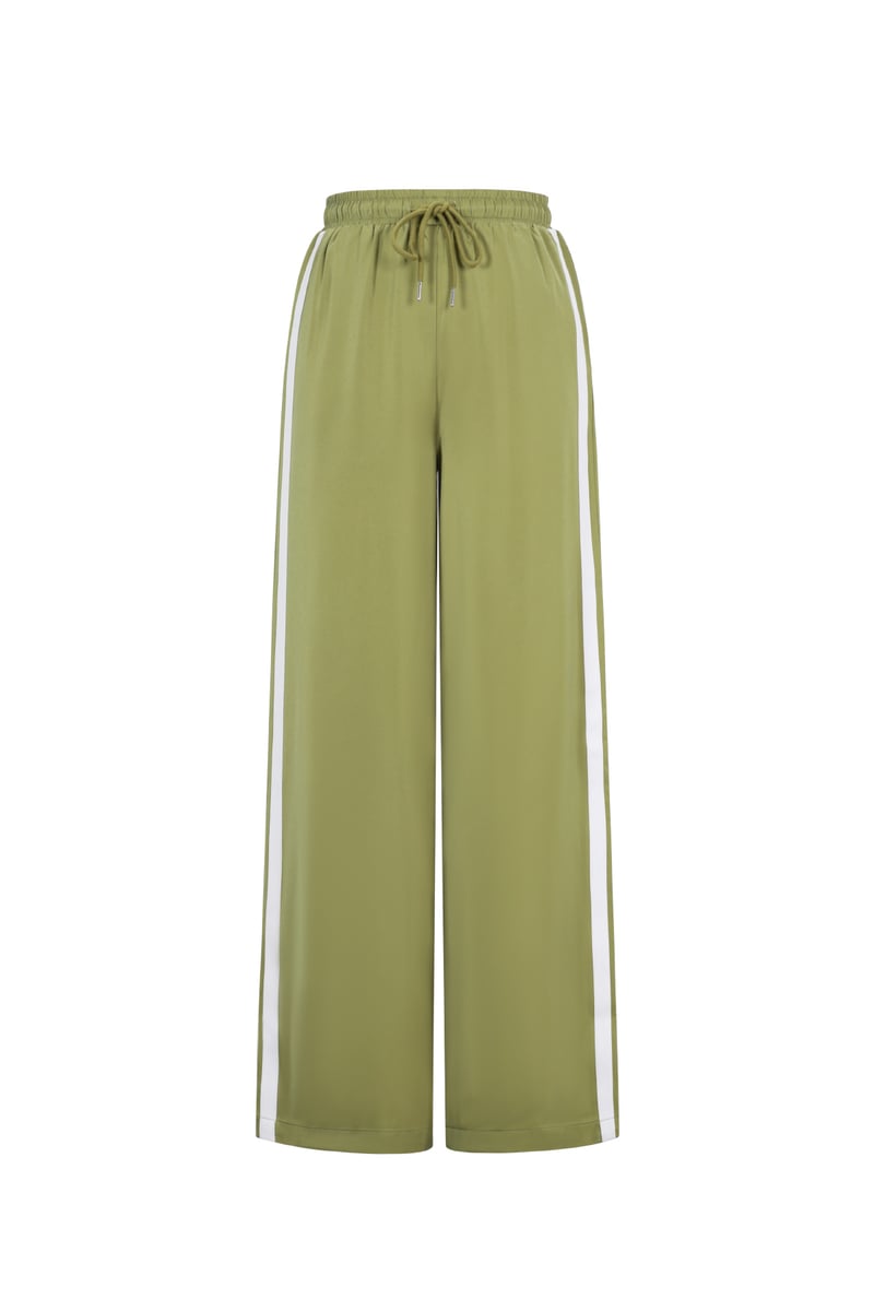 Satijnen broek met strepen