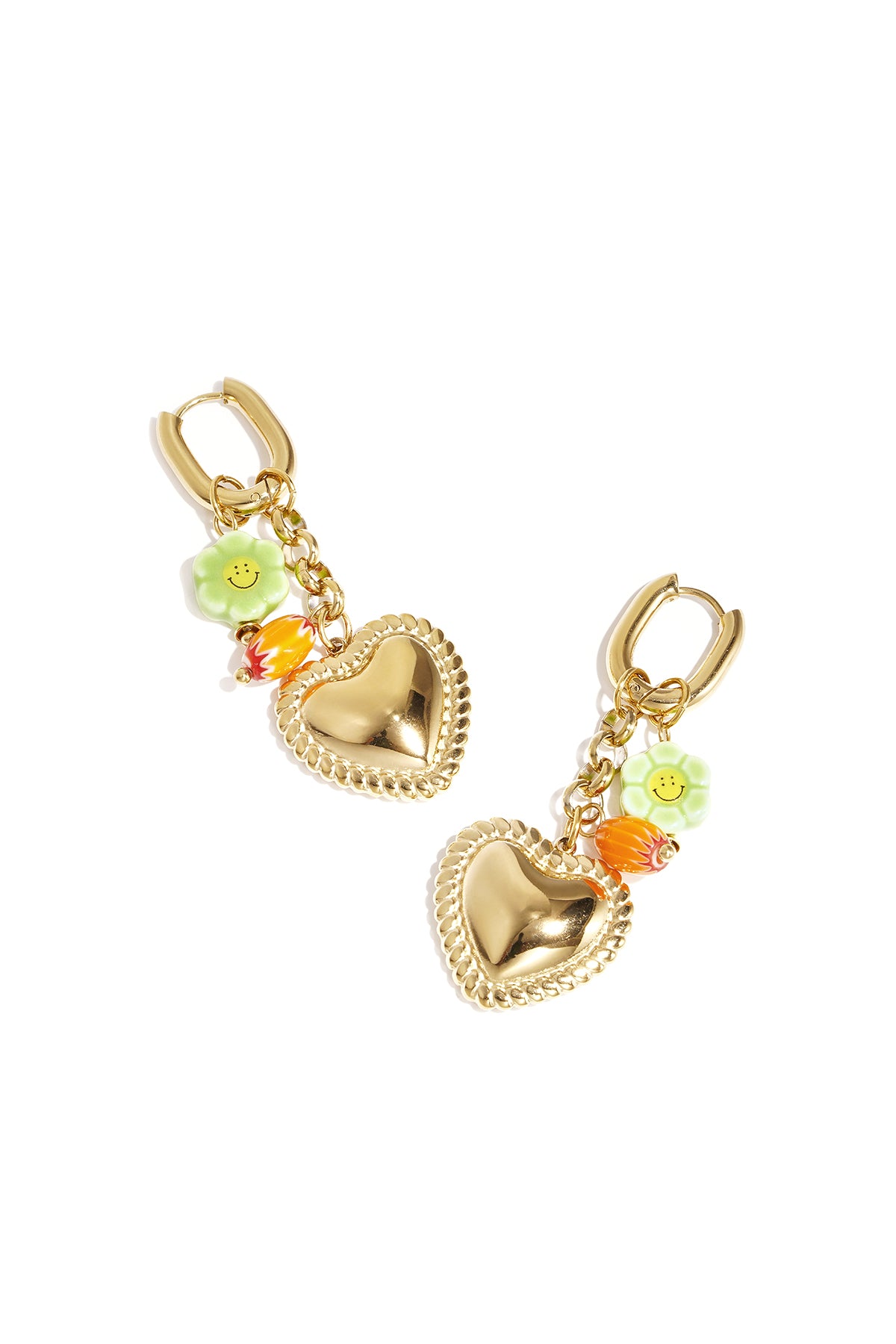 Oorbellen van roestvrij staal met hartjesmotief, Sweet Daily Romantic serie, damessieraden