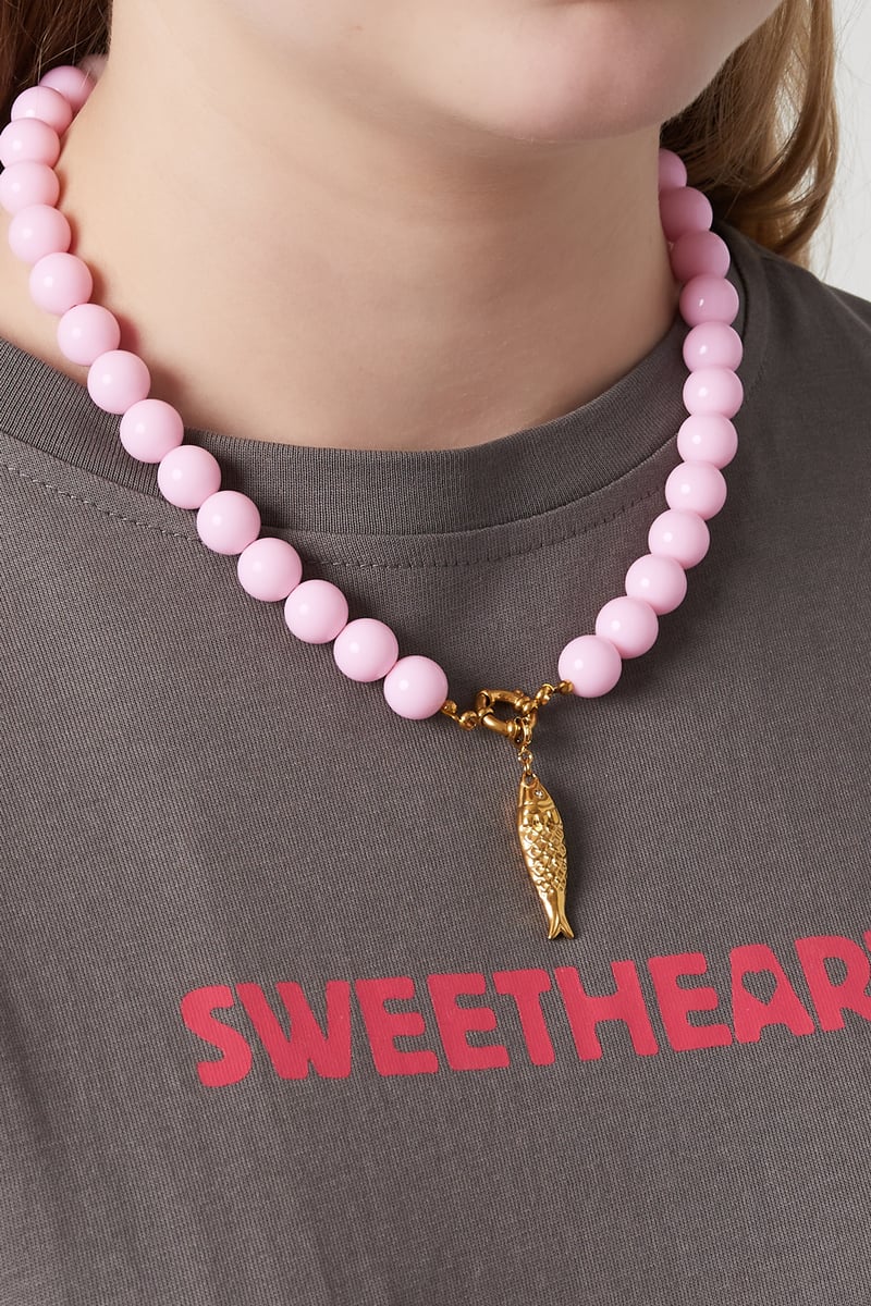 Colored small bead necklace-12mm