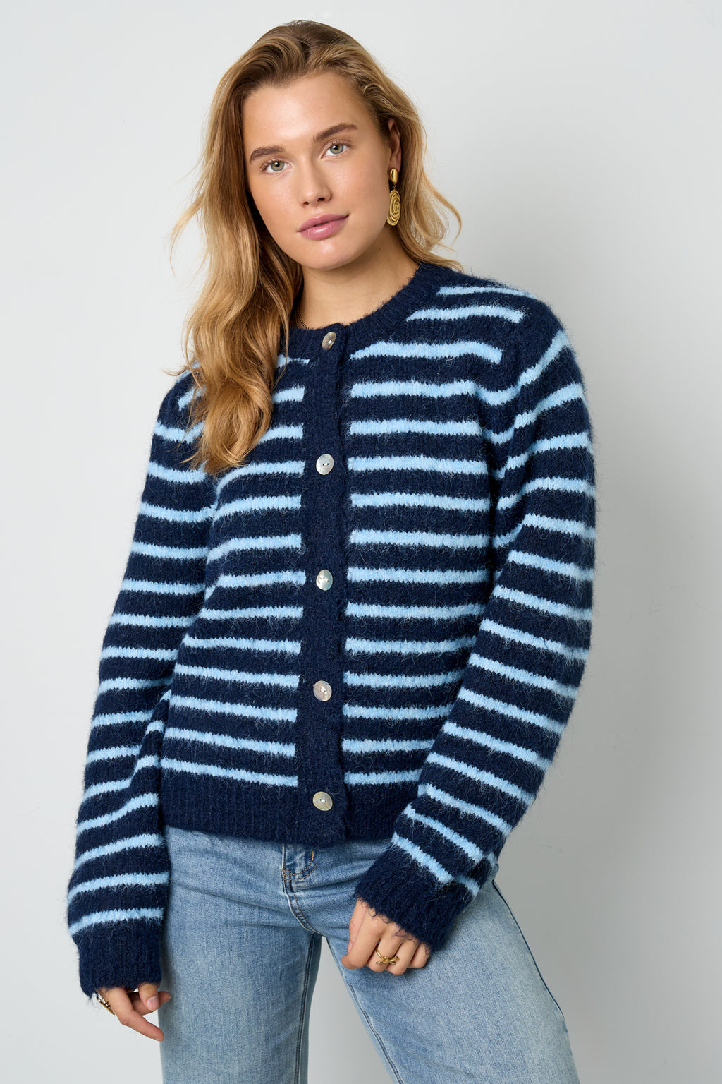 Polyestervezel (polyester) Gebreid vest Strepen Casual Herfst/Winterkleding