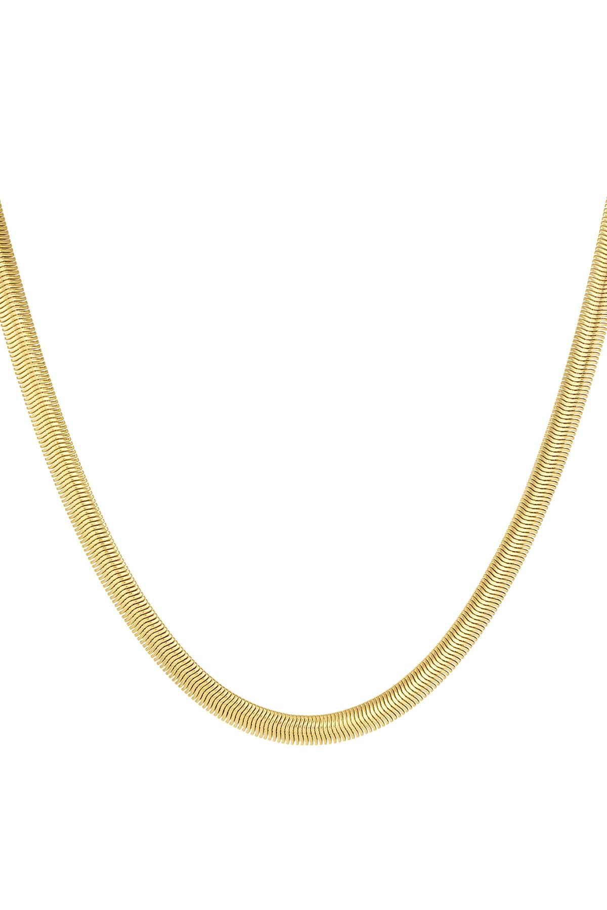 Unisex ketting plat met structuur - Goud kleur-6.0MM