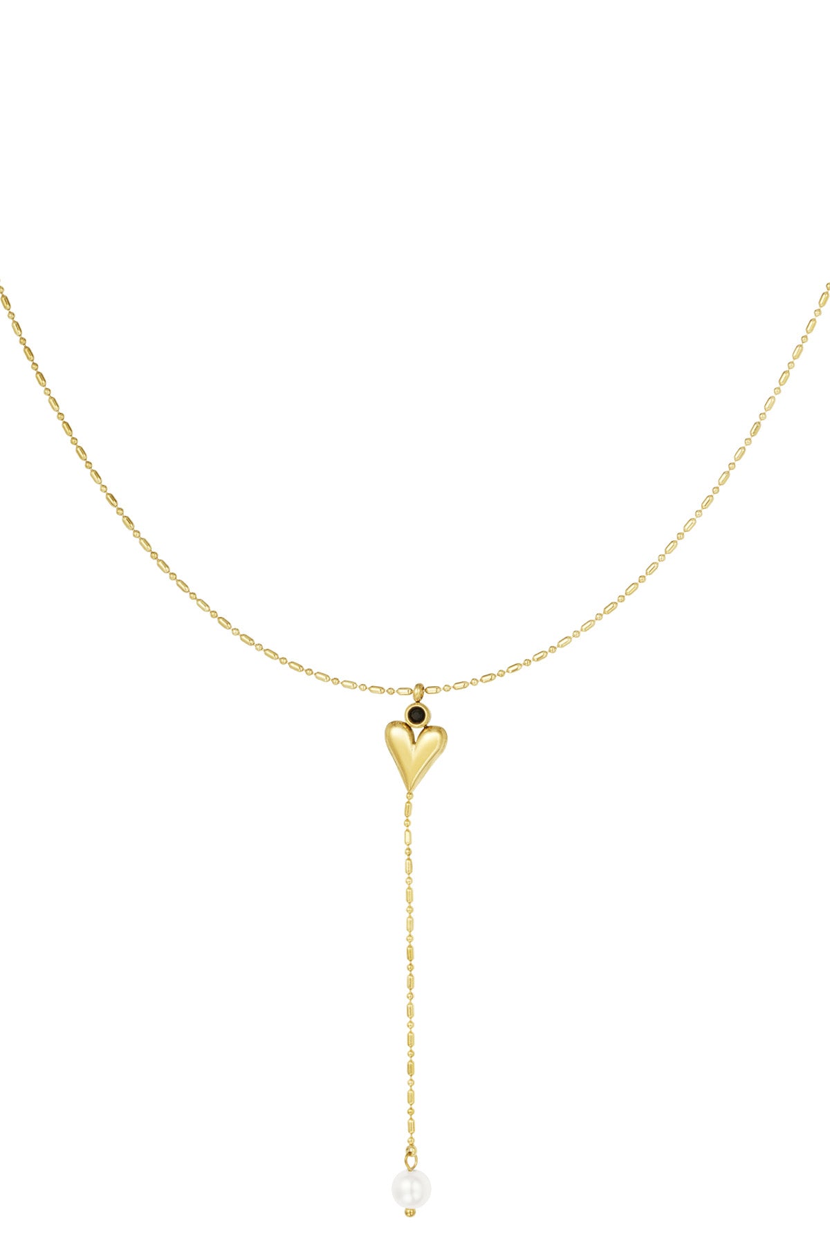 classic heart & pearl ketting