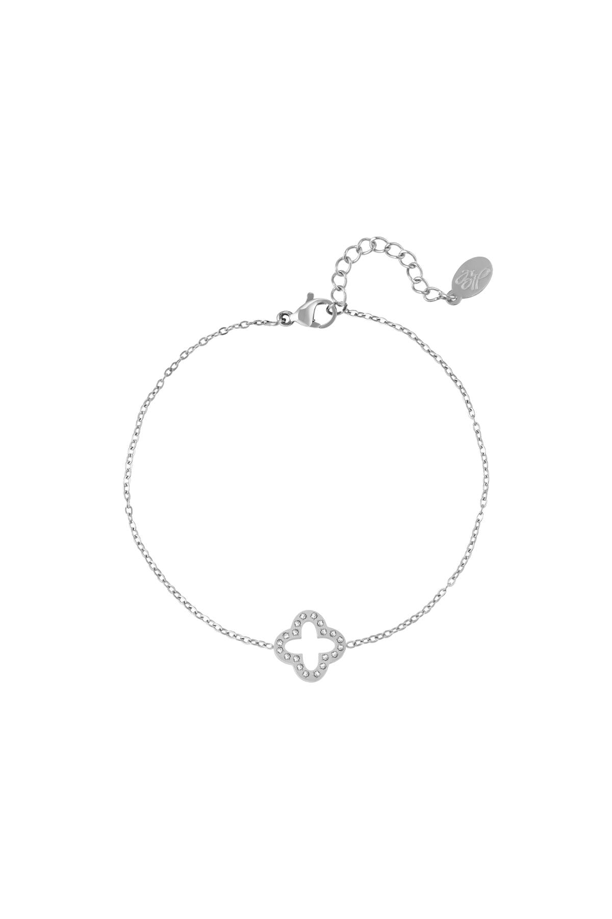 Armband klavertje met zirkonia steentjes Goud kleur Stainless Steel