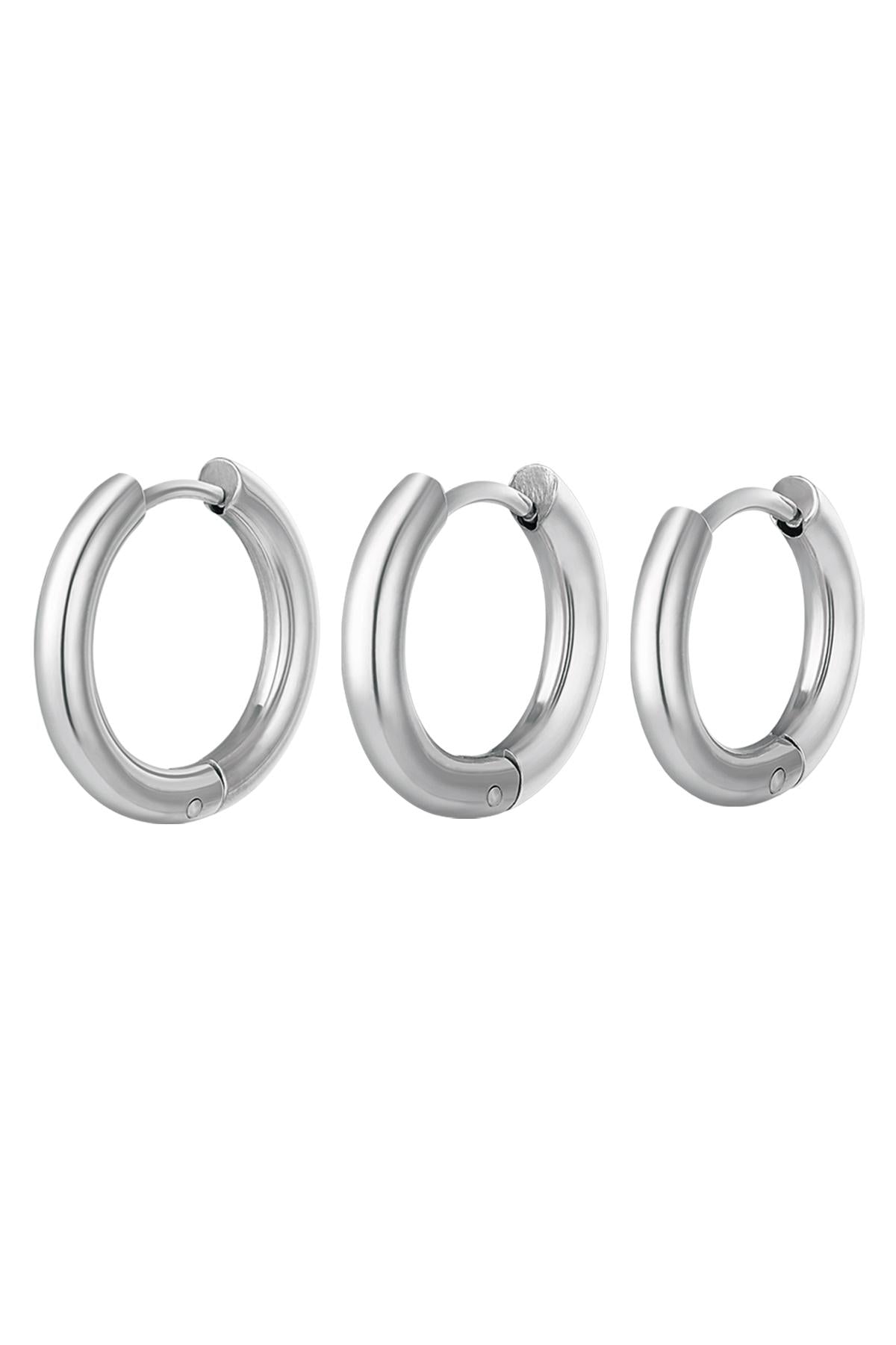Creolen set 3 hoop oorbellen Goud kleur Stainless Steel
