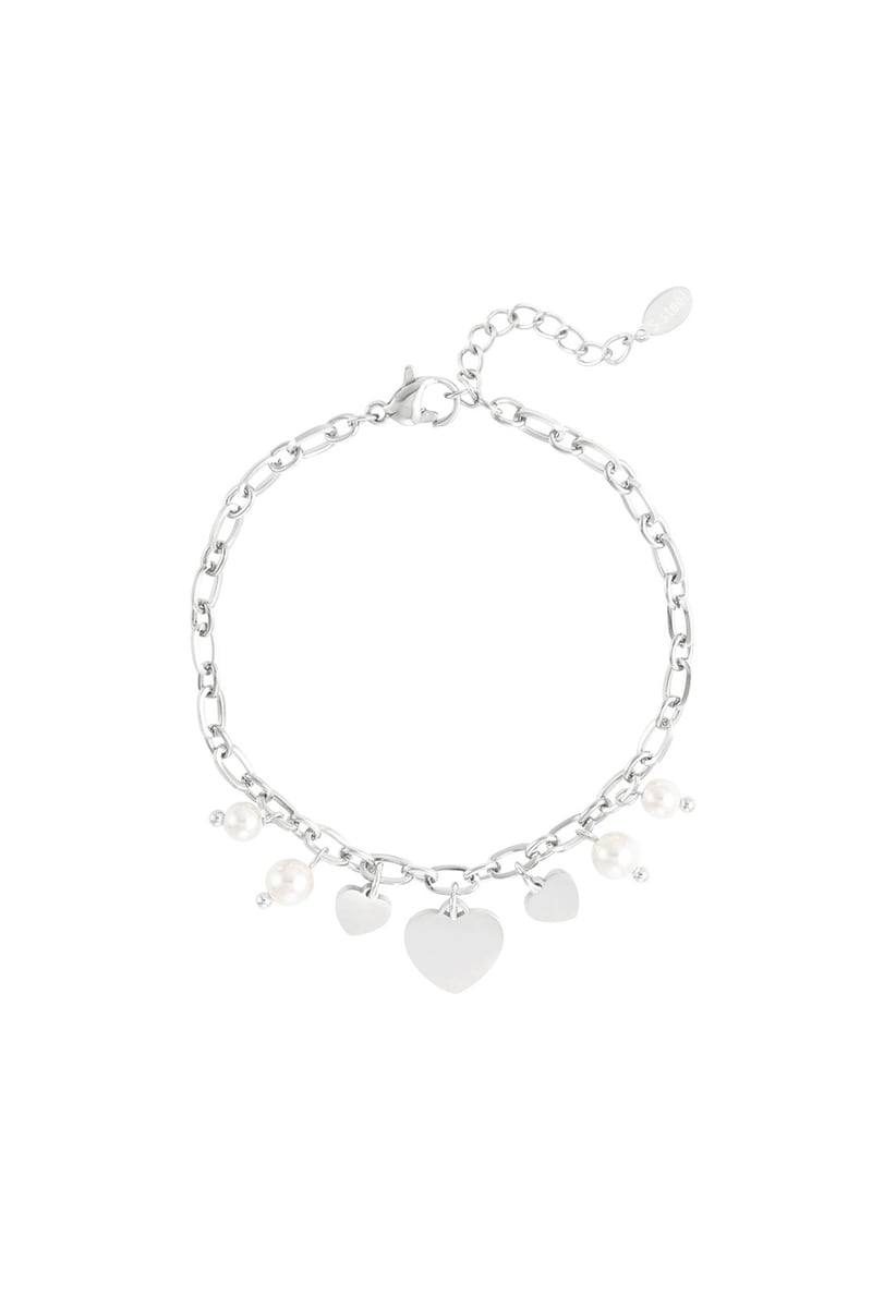 hearts & pearls armband