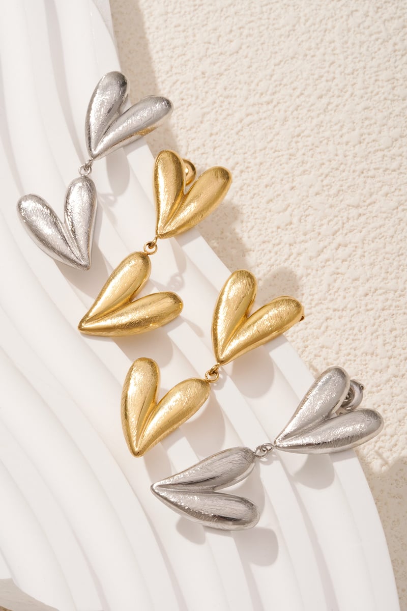 double heart oorbellen