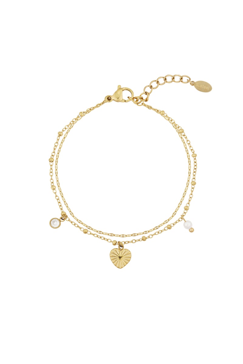 Love Love Love Armband - Zilverkleur
