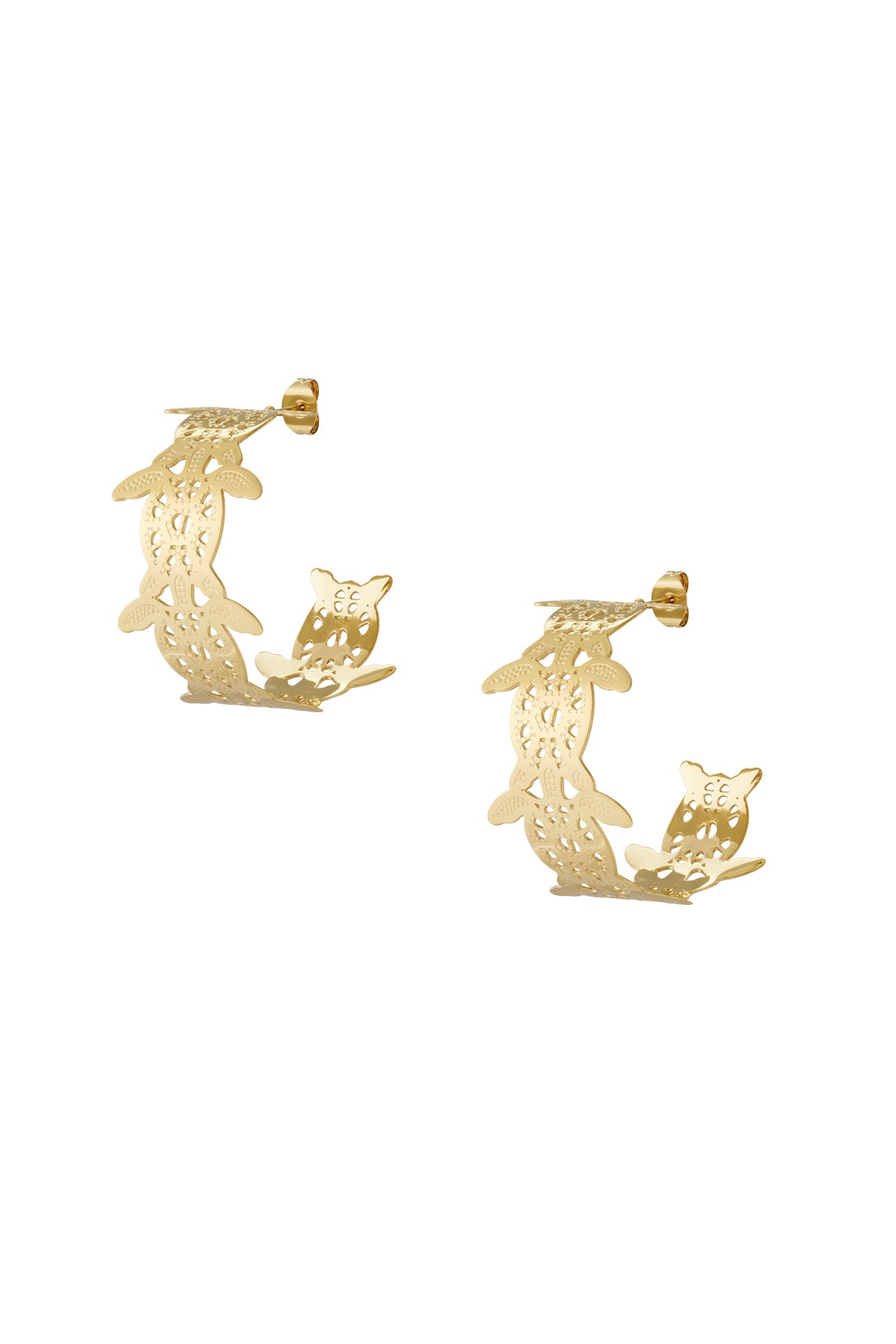 Oorbellen in de vorm van een zeeschildpad