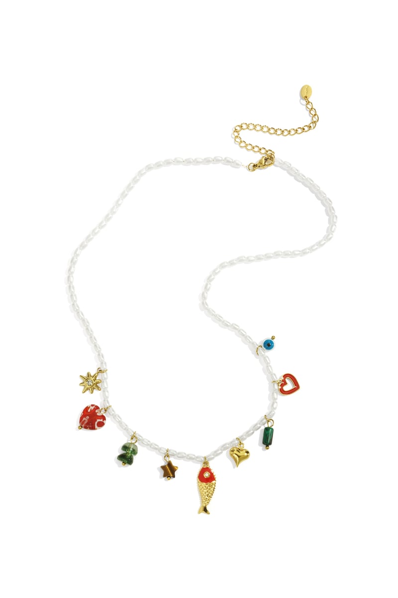 Roestvrijstalen kralenkettingen met vis, casual, vakantie/strand, romantische serie, damessieraden