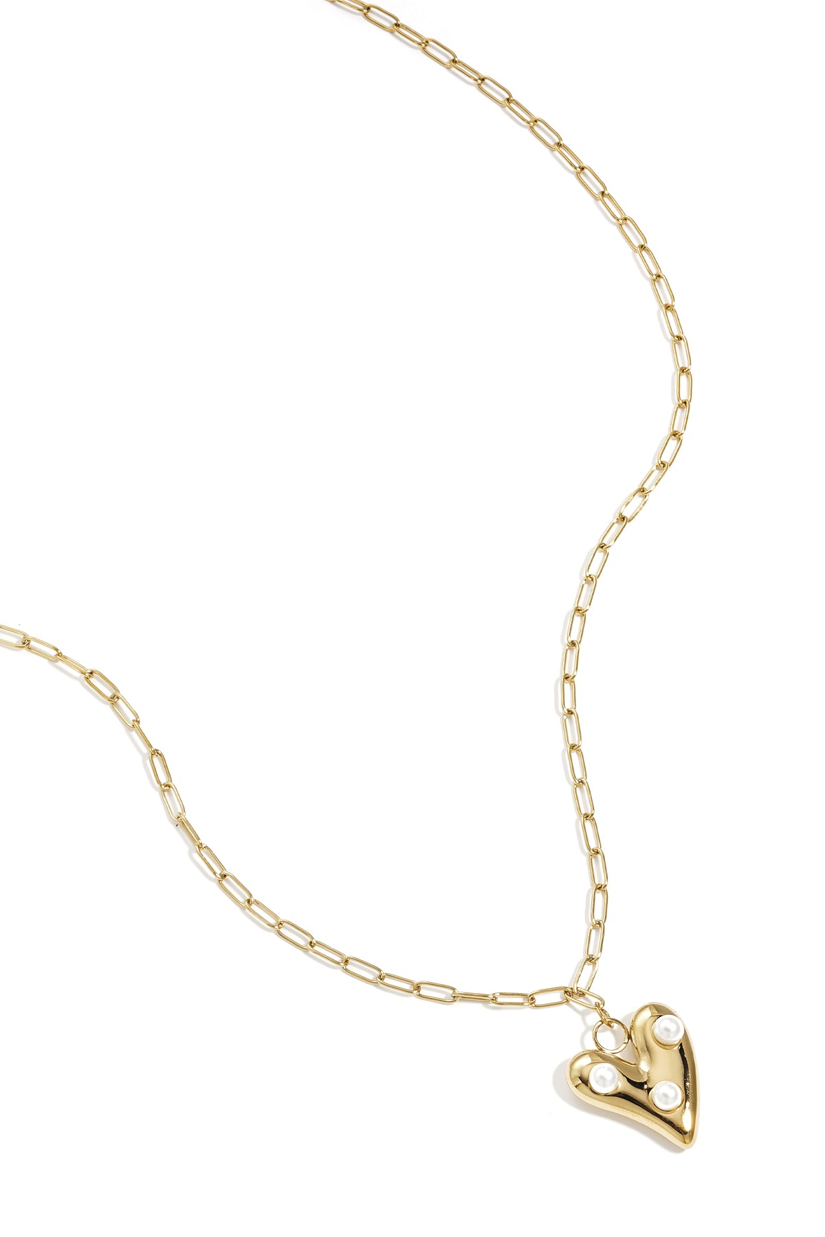 Ketting met hangend hart met parels