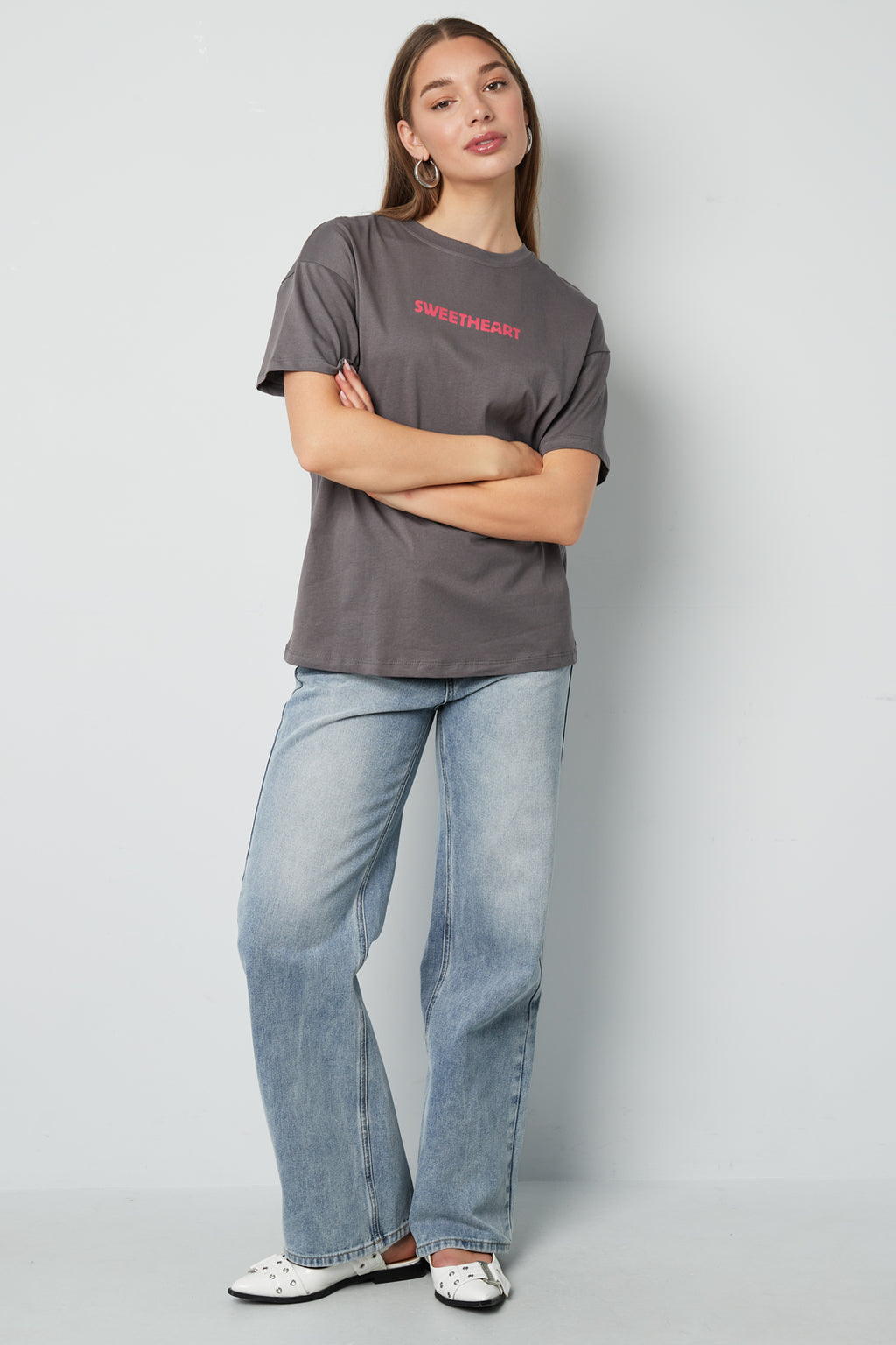 Gebreide Vrouwen T-shirt Casual Letters