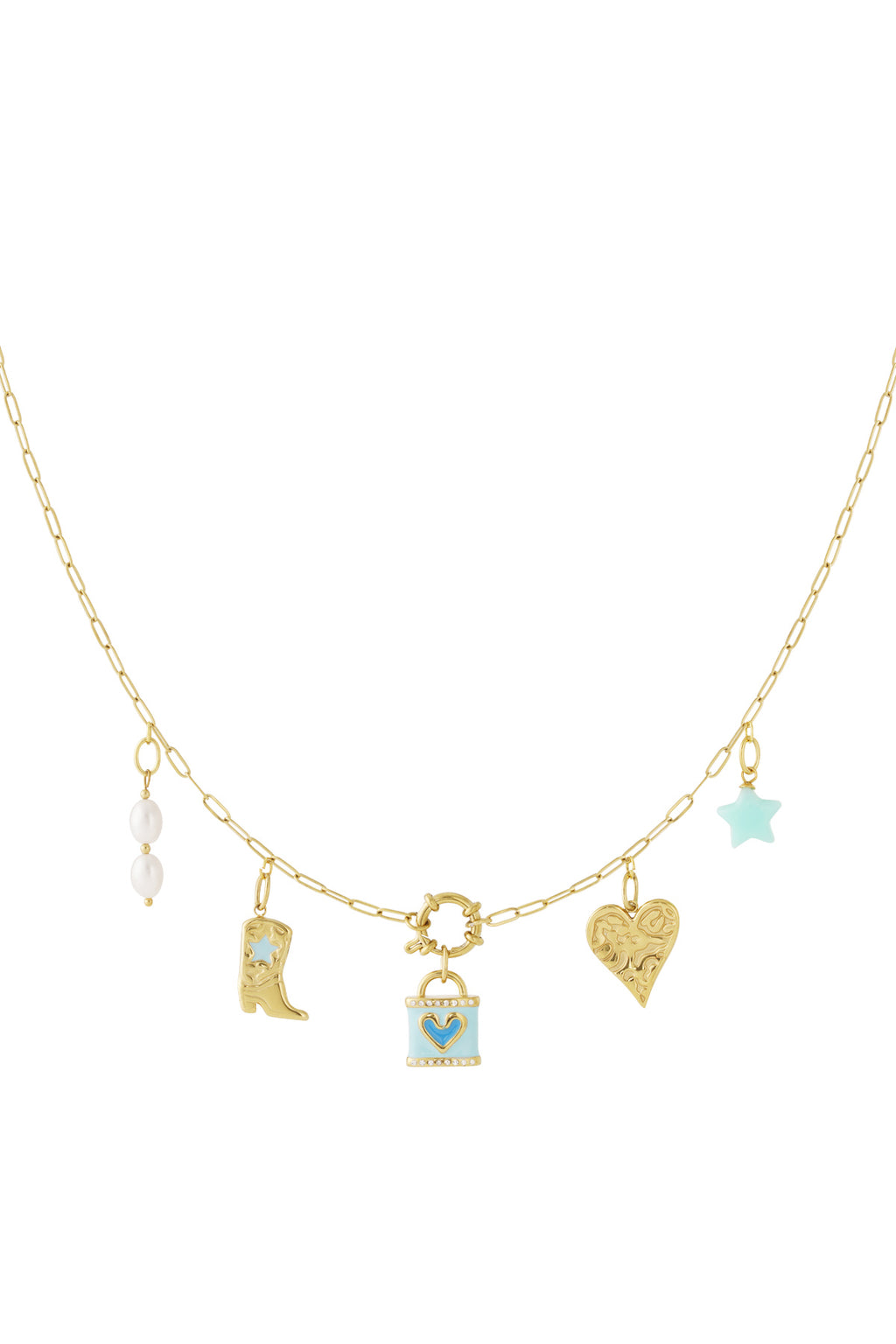 DIY-ketting van een blauw hart