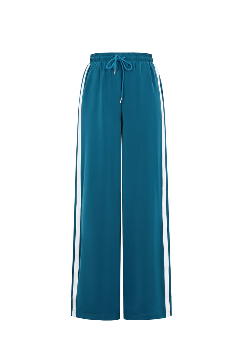 Satijnen broek met strepen