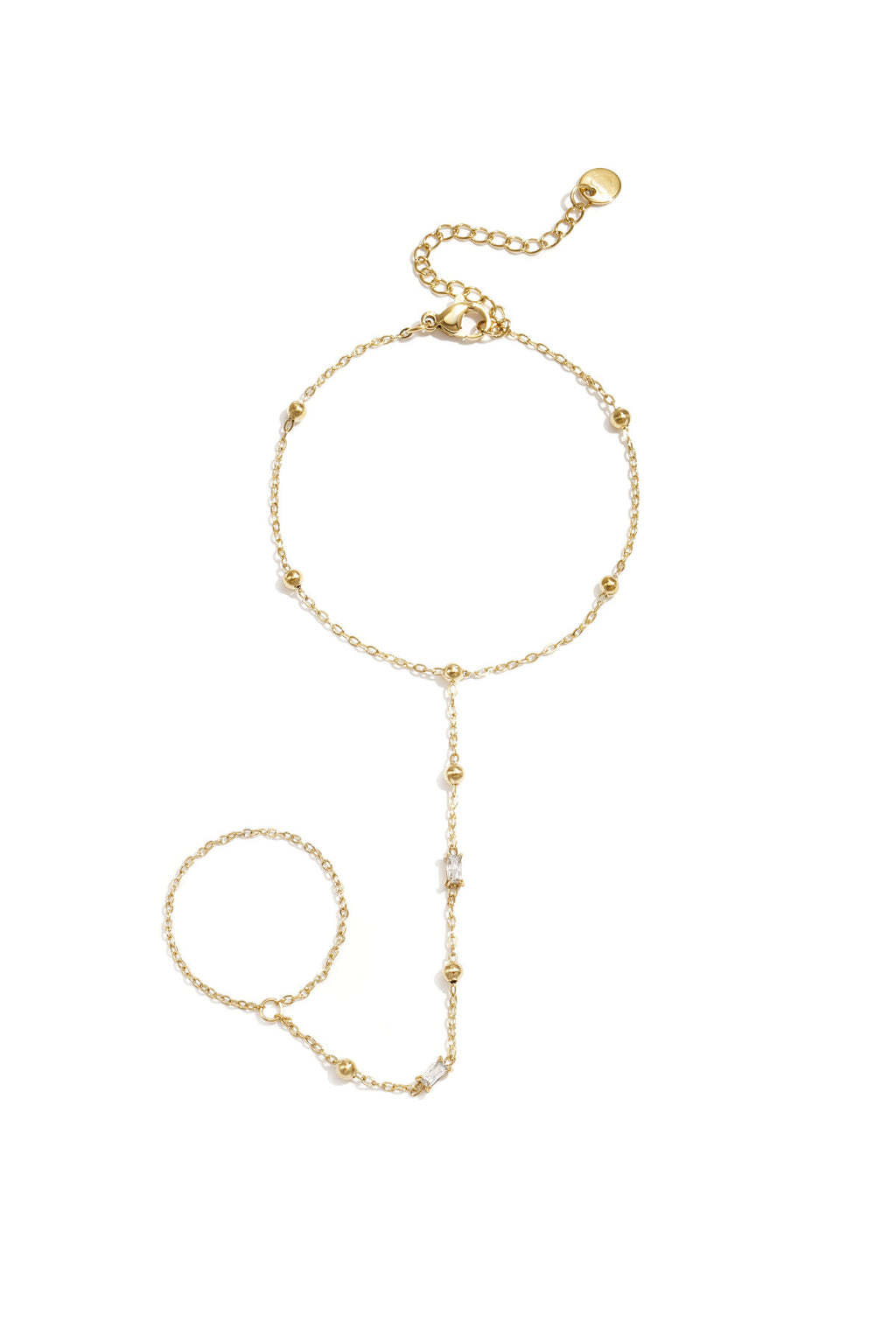 Handchain met bolletjes en rechthoekige steentjes