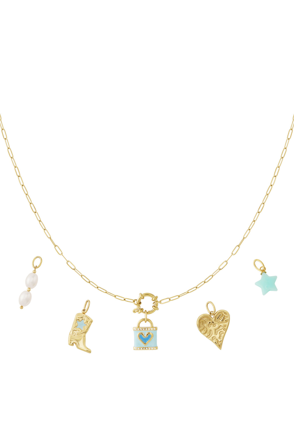 DIY-ketting van een blauw hart