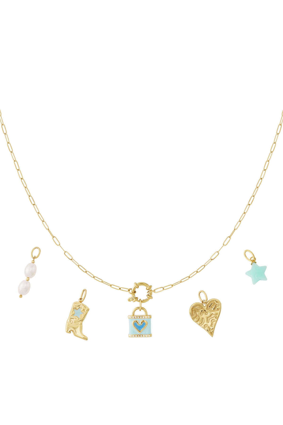 DIY-ketting van een blauw hart