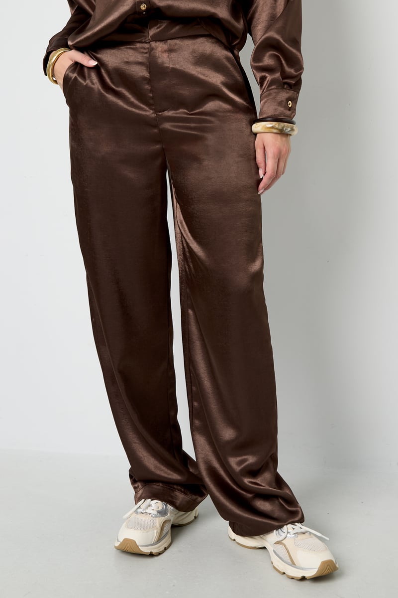 Zijden look broek