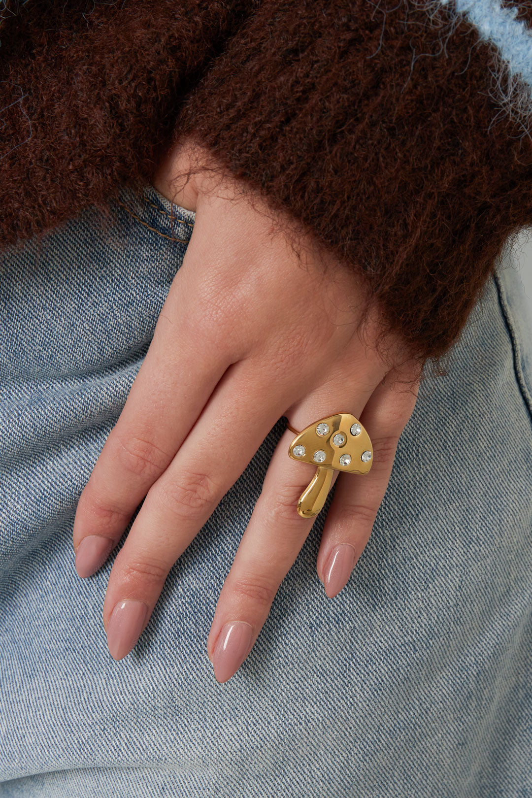 Roestvrijstalen statementringen, planten, casual, dagelijks, eenvoudige serie, damessieraden