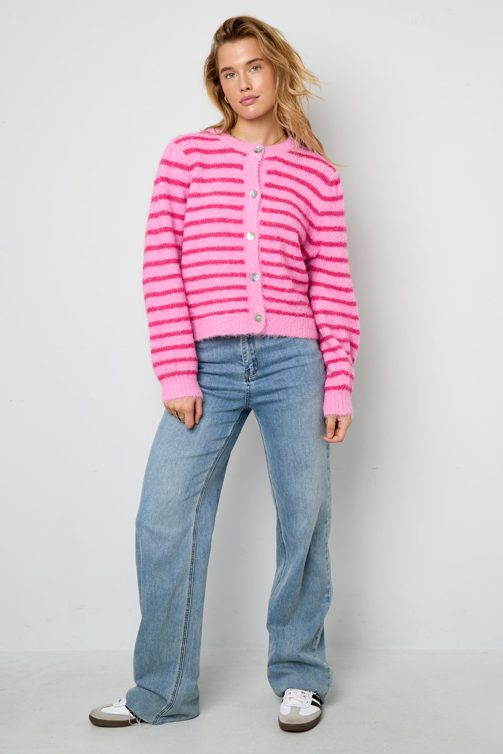 Polyestervezel (polyester) Gebreid vest Strepen Casual Herfst/Winterkleding