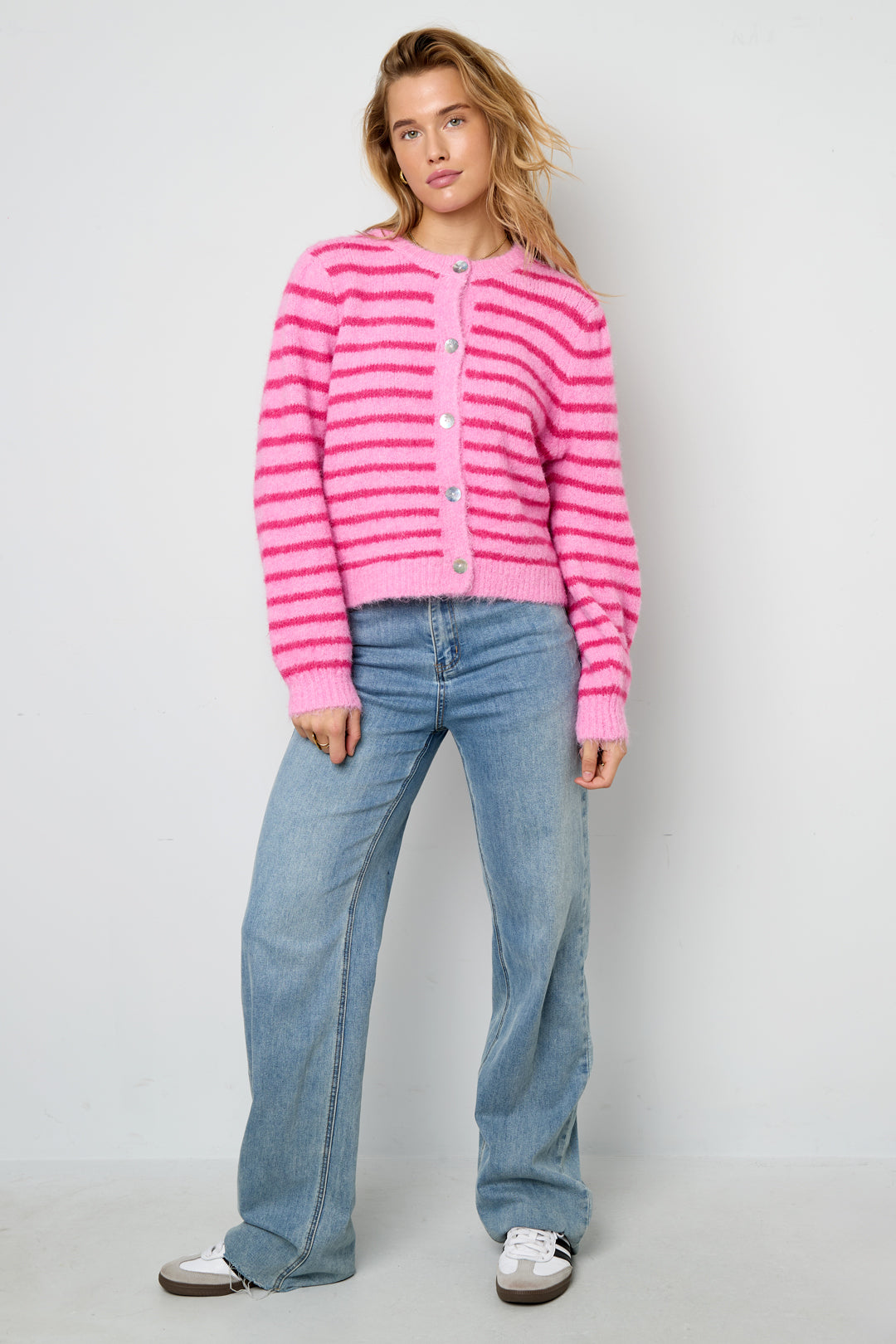 Polyestervezel (polyester) Gebreid vest Strepen Casual Herfst/Winterkleding