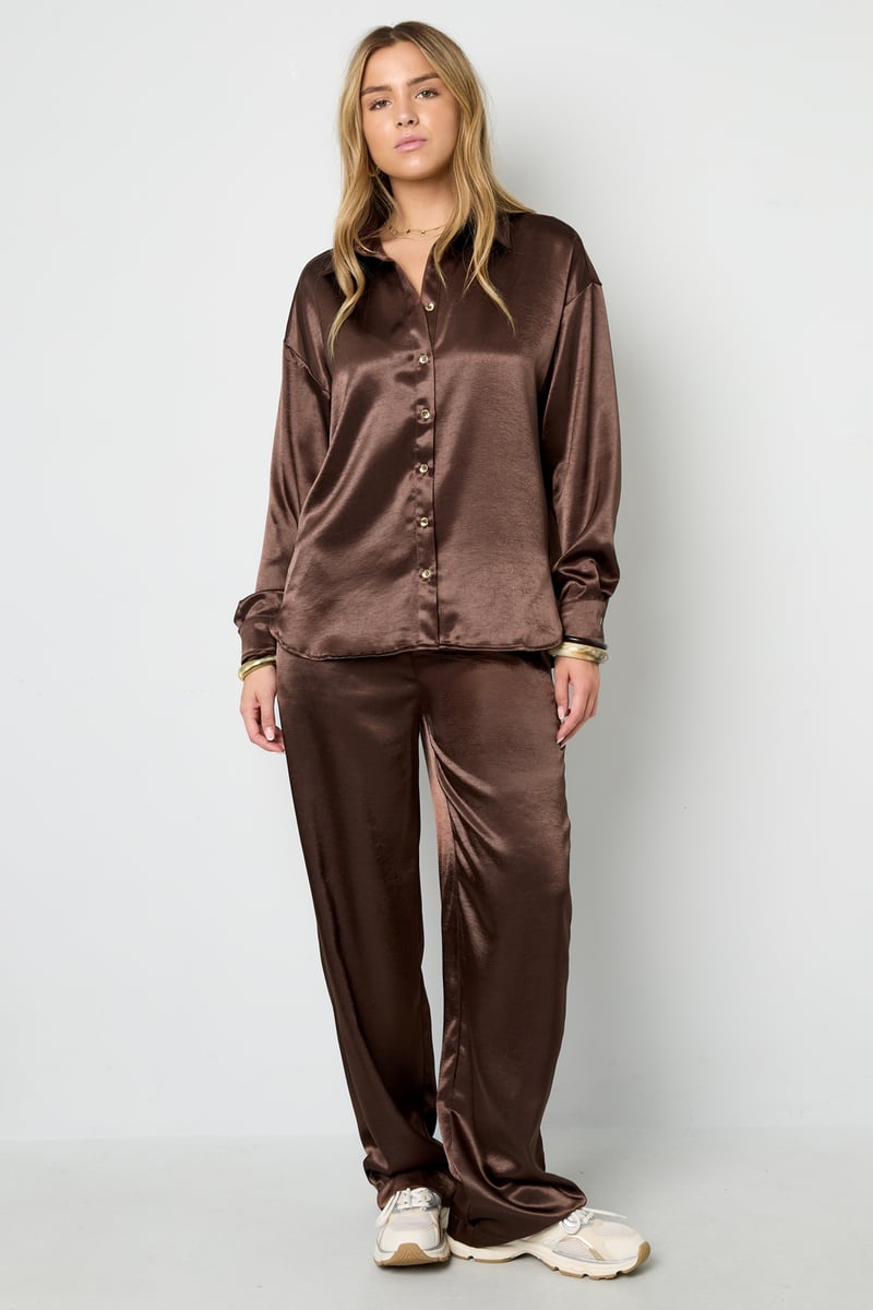 Blouse met zijden look