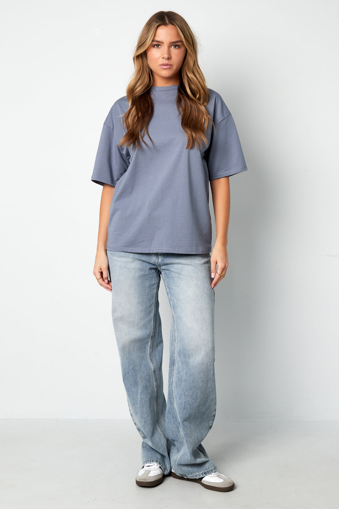 Katoen Gebreide Vrouwen T-shirt Casual Solide Kleur