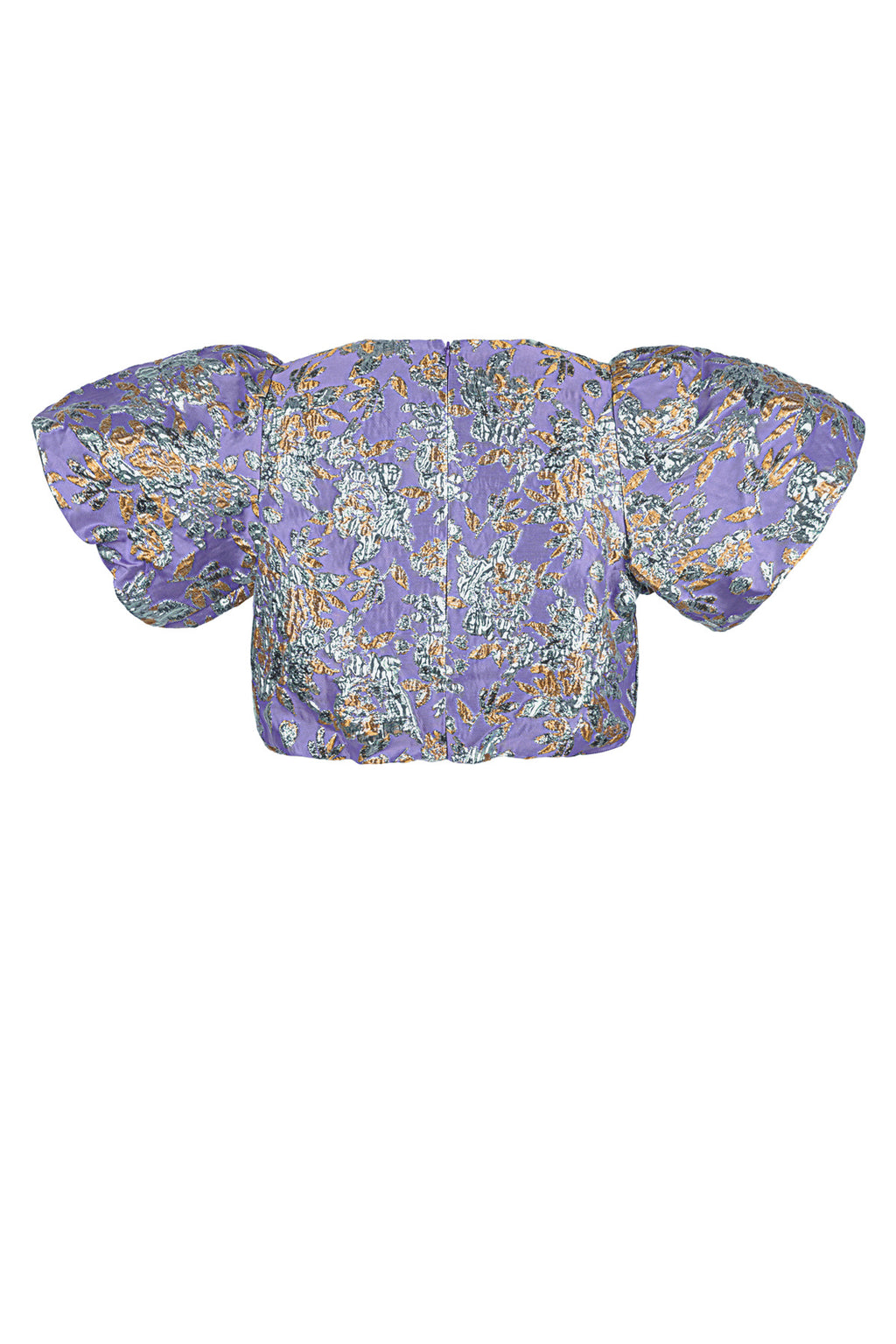 Polyester Vrouwen Korte Mouw Top Puff Sleeve Bloemenprint