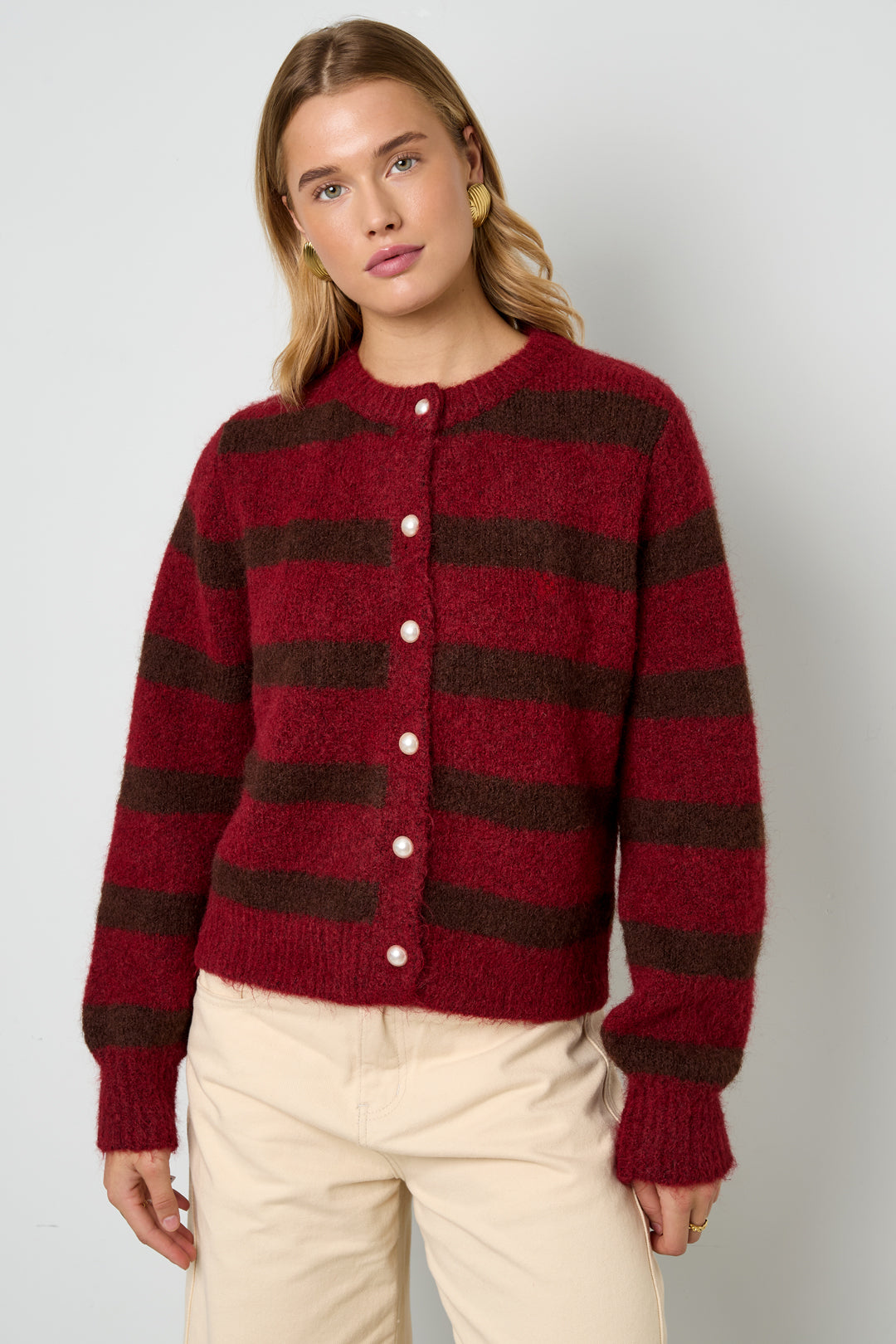 Polyestervezel (polyester) Gebreid vest Strepen Casual Herfst/Winterkleding