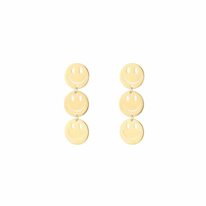 Triple smiley oorbellen