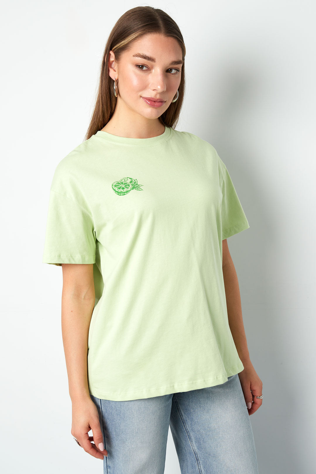 Gebreide Vrouwen T-shirt Casual Botanisch