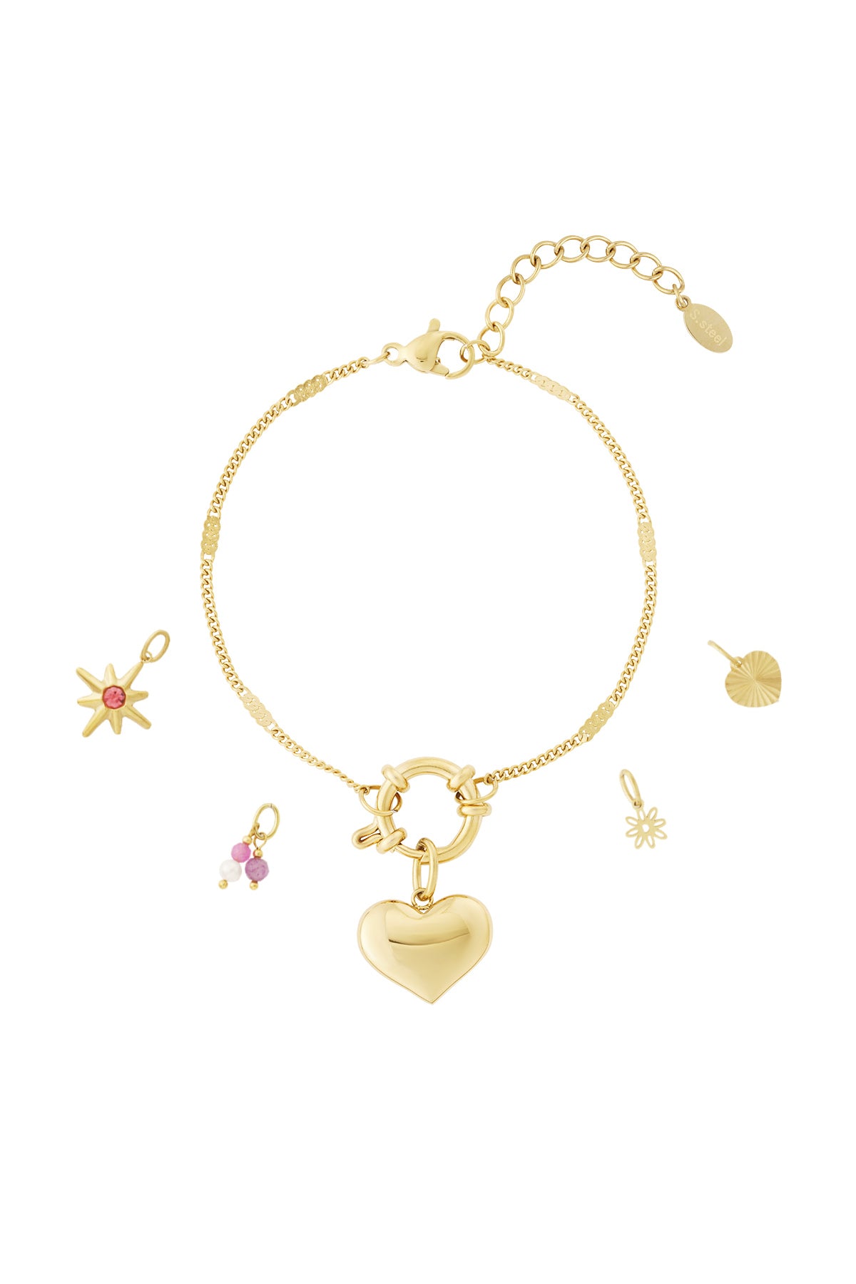 Grote hart DIY armband