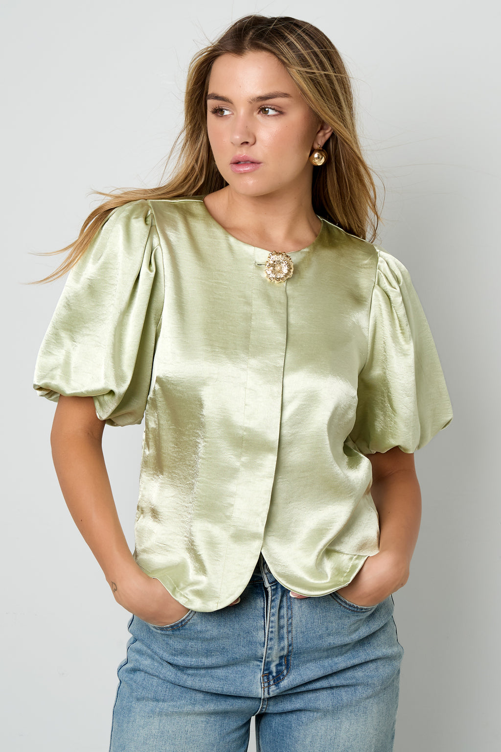 Statement top met pofmouwen