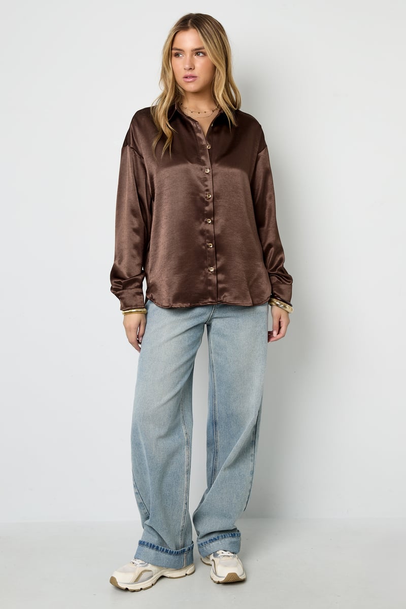 Blouse met zijden look