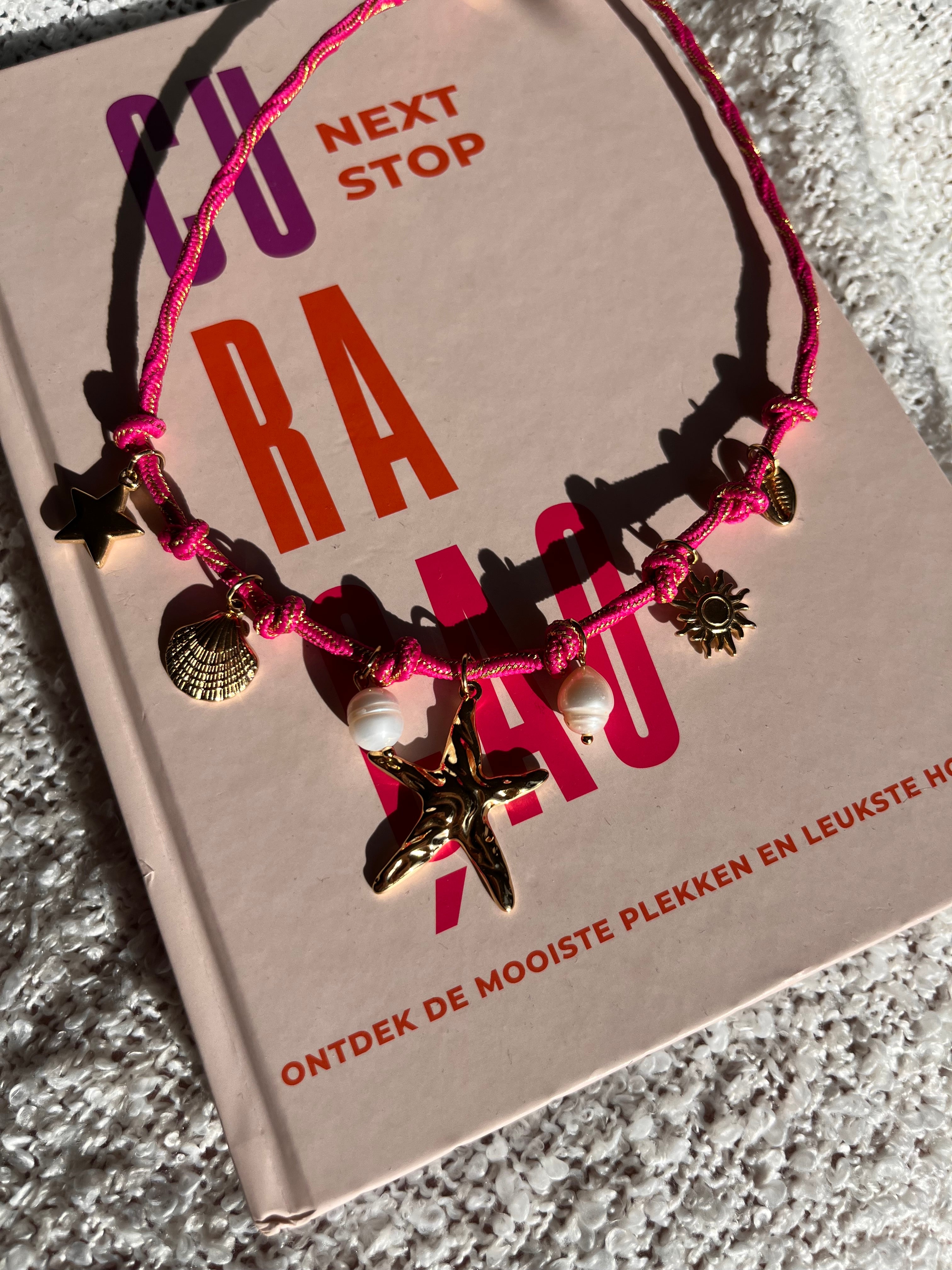 Touw ketting met bedels