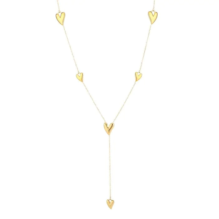 Y ketting met hartjes