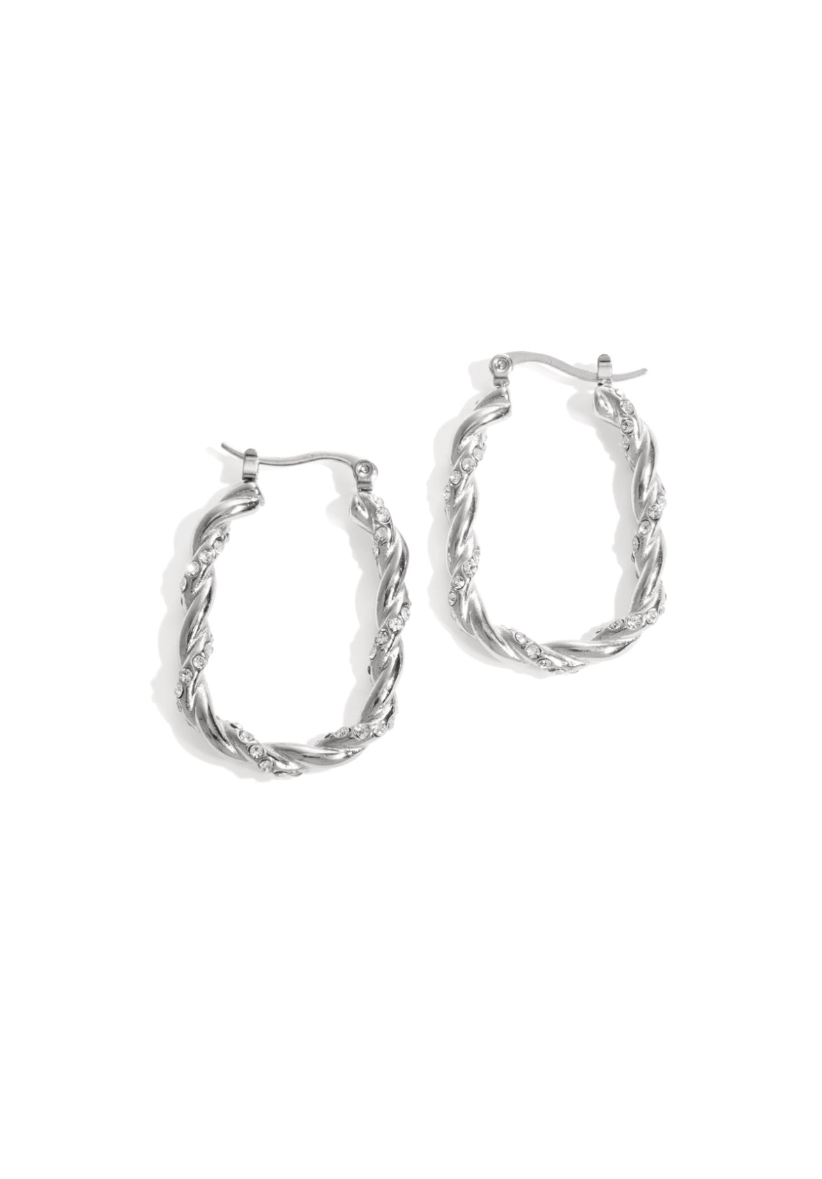 Twisted sparkle hoop oorbelleb