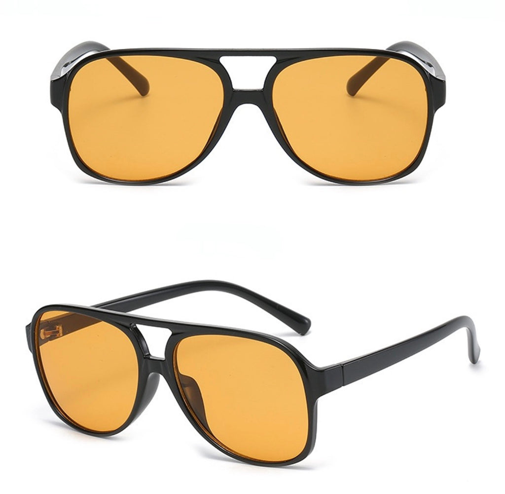 Retro pilotenbril – oranje lens