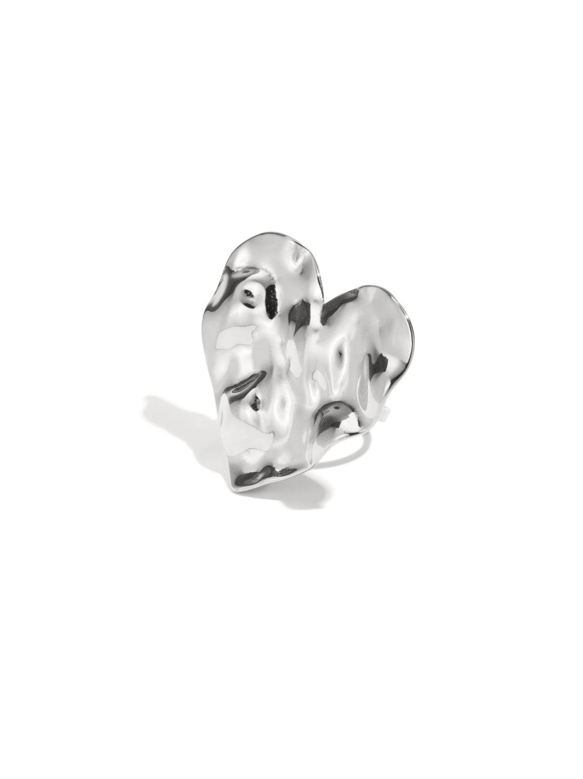 Grote hartvormige statement textuur ring