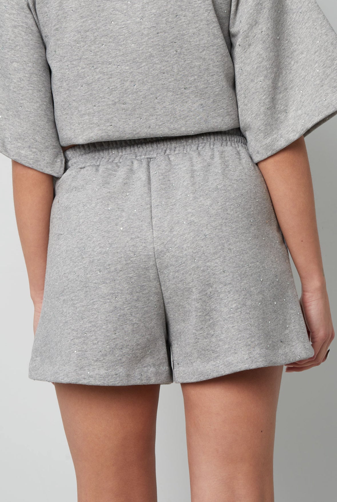 Joggingstof short met studs