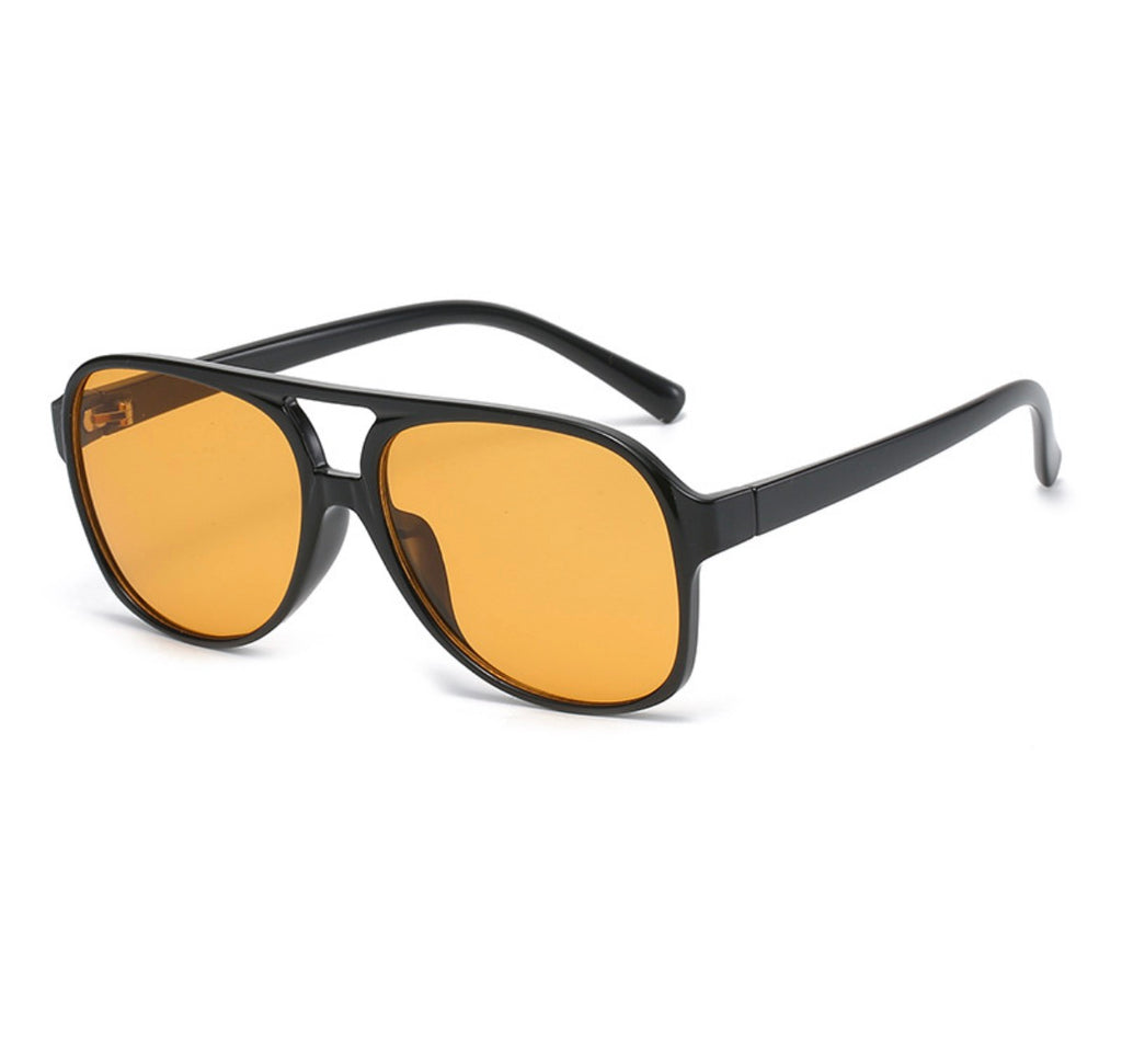 Retro pilotenbril – oranje lens