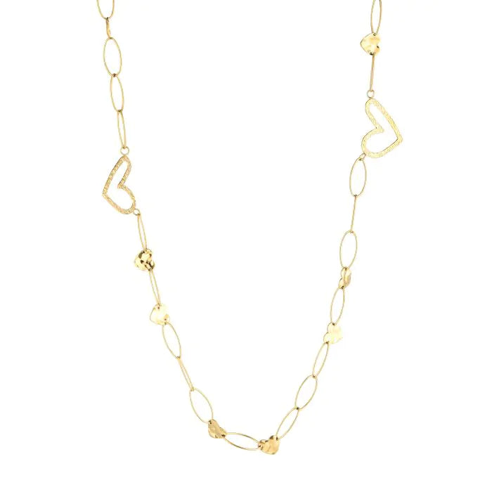 80 CM lange ketting met hartjes